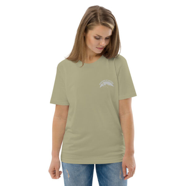 Unisex Eco-Friendly Powered By Nature Organic Cotton T-shirt Embroidery Design