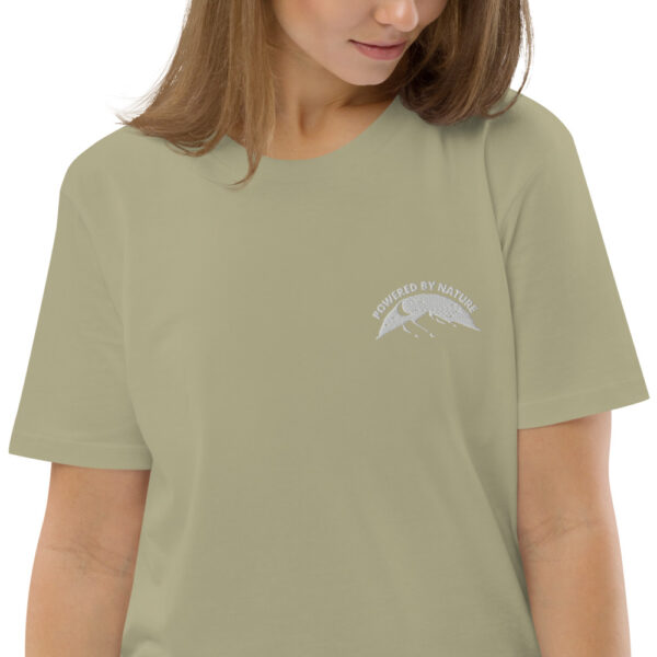 Unisex Eco-Friendly Powered By Nature Organic Cotton T-shirt Embroidery Design - Image 23