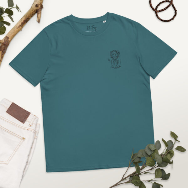 Lion Embroidery Unisex Organic Cotton T-shirt