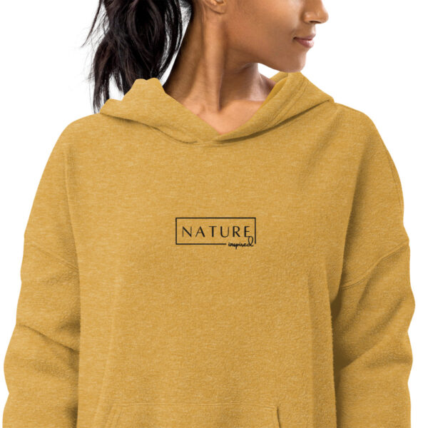 Nature Inspired Embroidery Unisex Sueded Fleece Hoodie