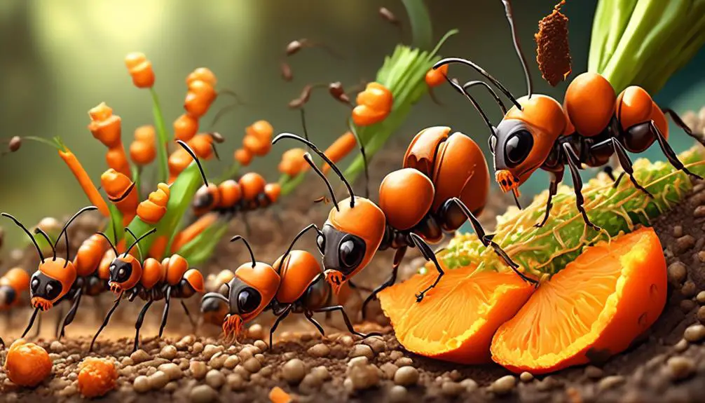 ants voracious carrot consumption