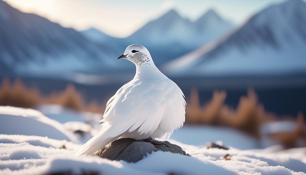 arctic bird with camouflaging feathers