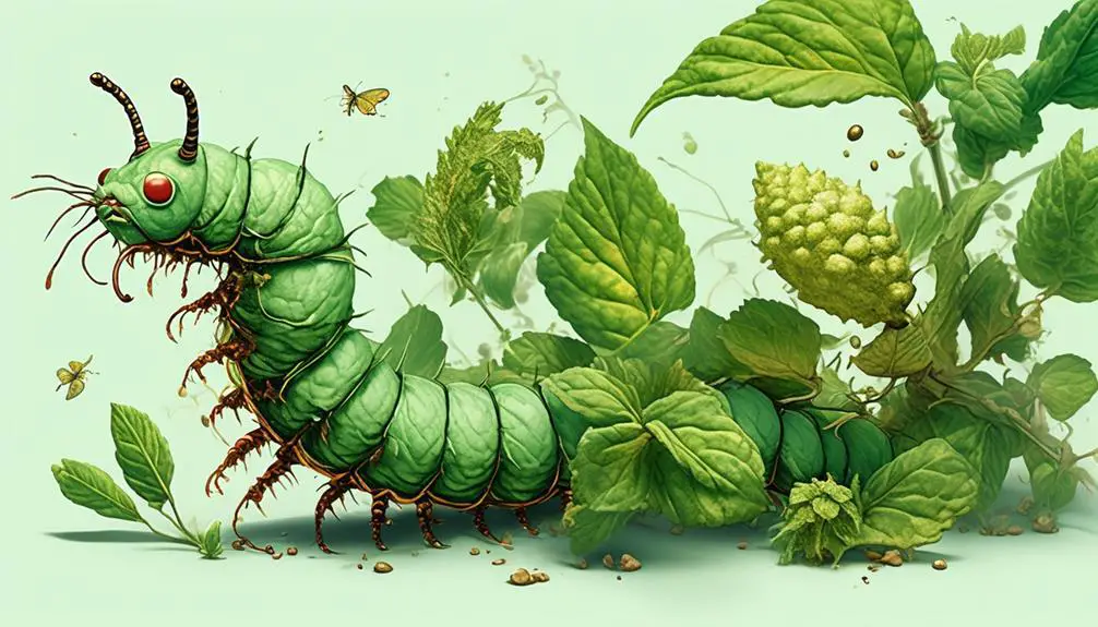 caterpillar infestation damages mint
