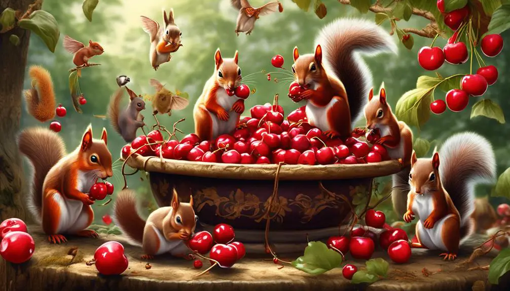 cherry eating animals in nature
