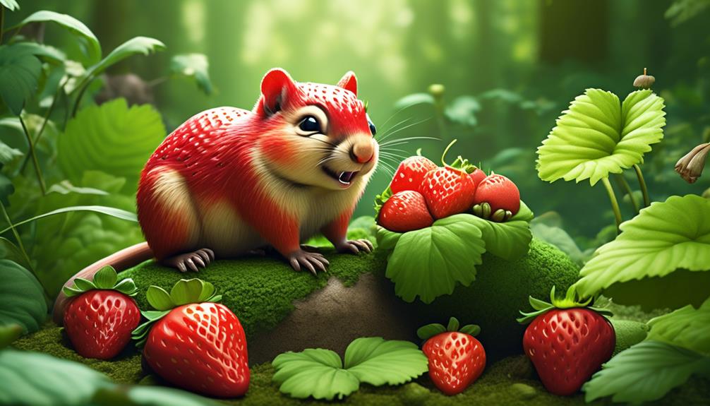 chipmunks enjoy eating strawberries