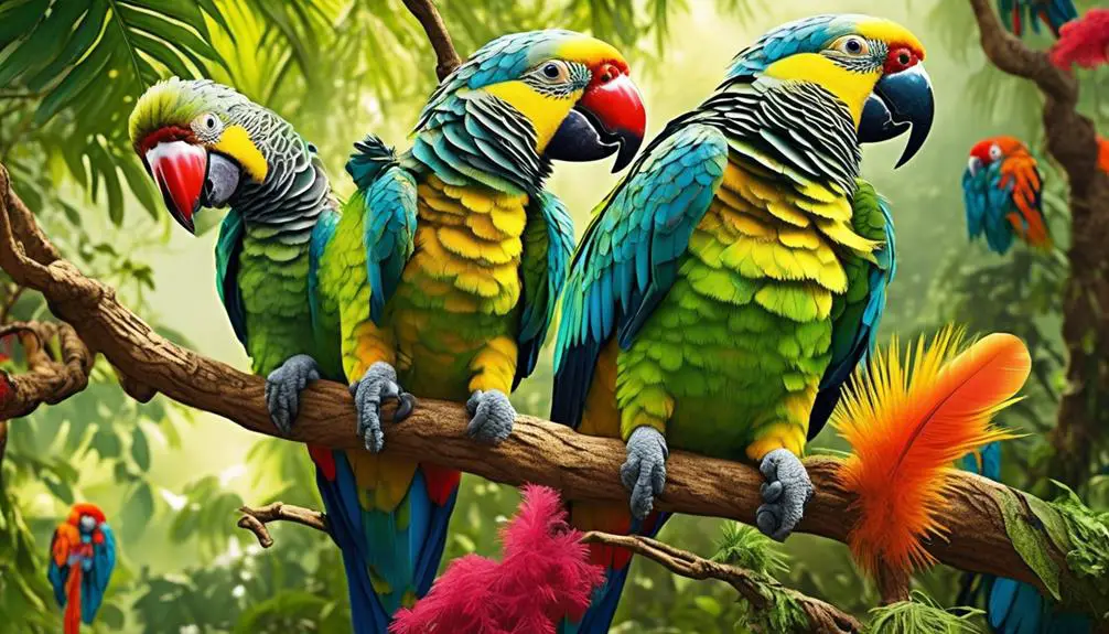 colorful and intelligent pet parrots