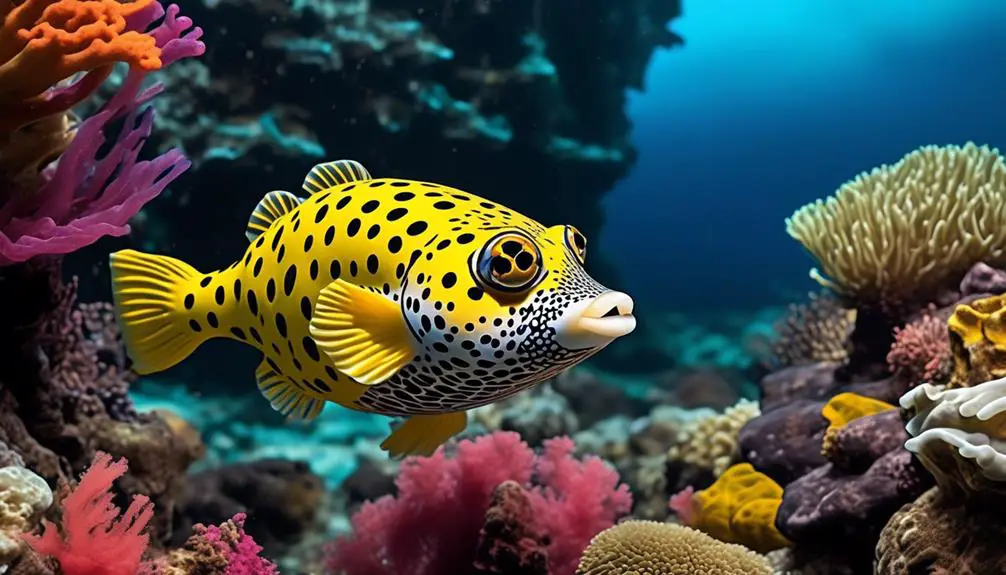 colorful and venomous pufferfish