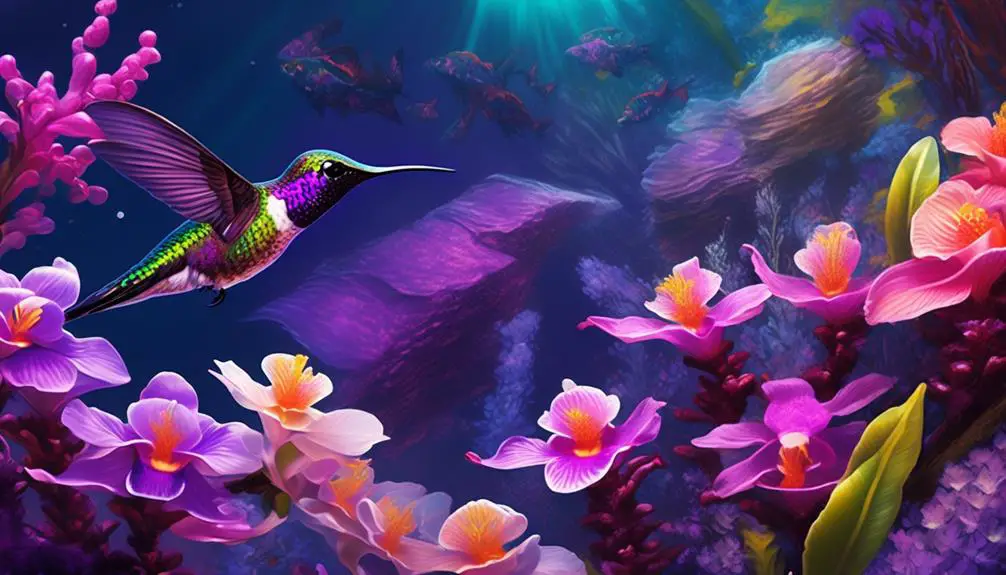 colorful fish and flowers