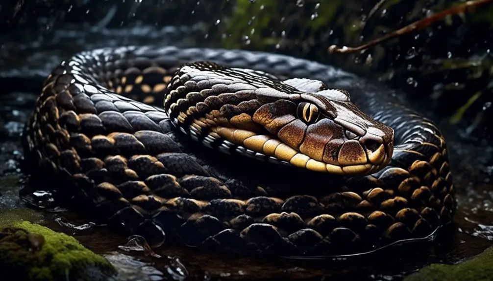 cottonmouth venomous water snake