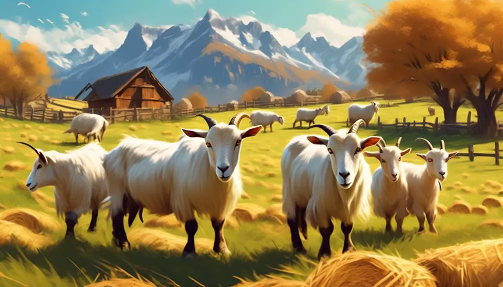feeding goats with hay