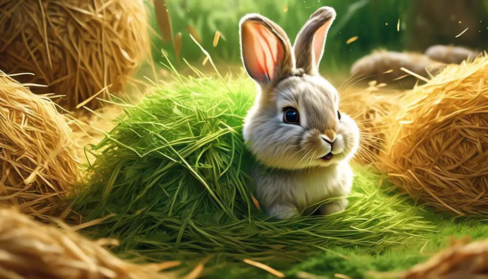 feeding young rabbits hay