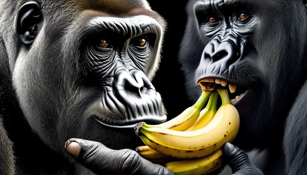 gorillas and banana peels