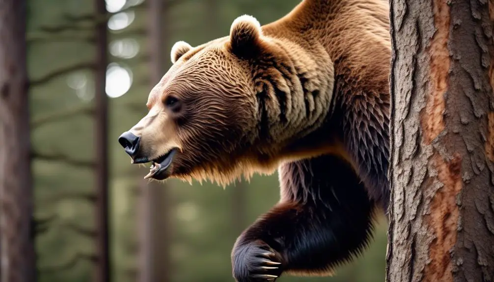 grizzly bears tree climbing