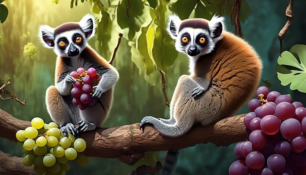 lemurs fruit eating captives