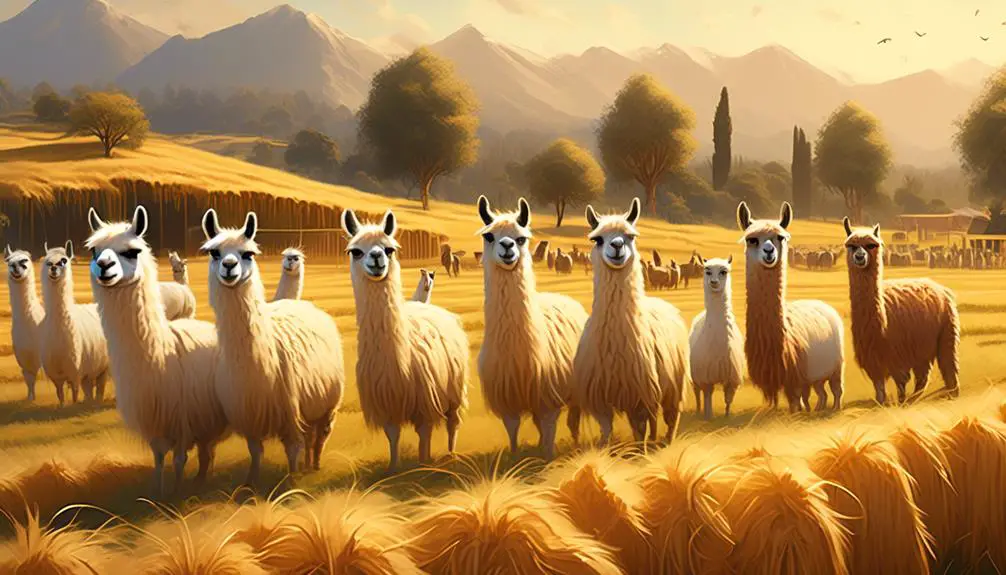 llama farm with hay