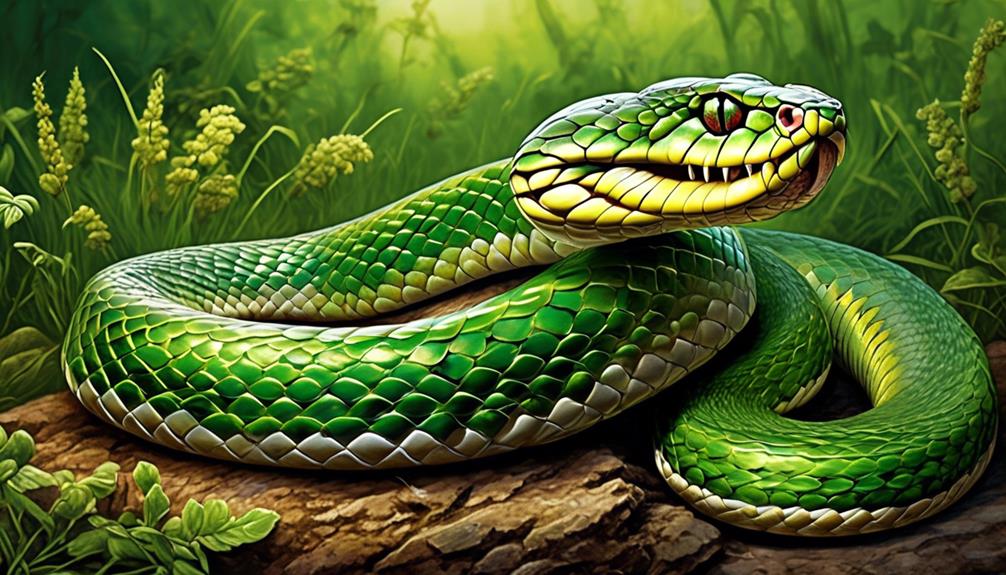 lush grass venomous snake