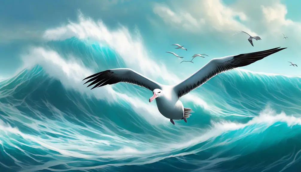 majestic seabird in flight