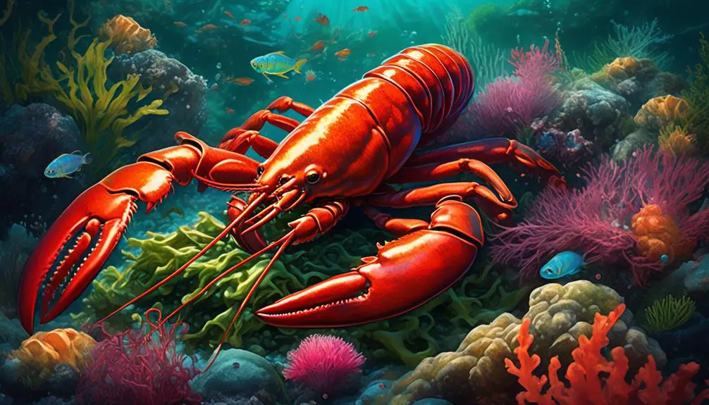 marine delicacies lobsters and seaweed