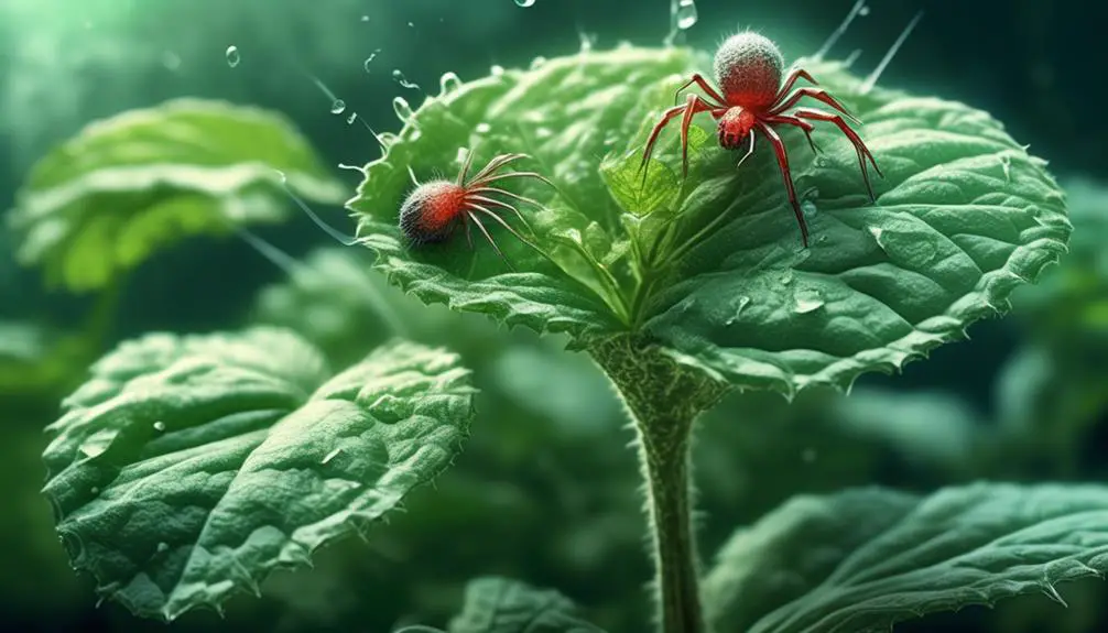 mint plants and spider mites