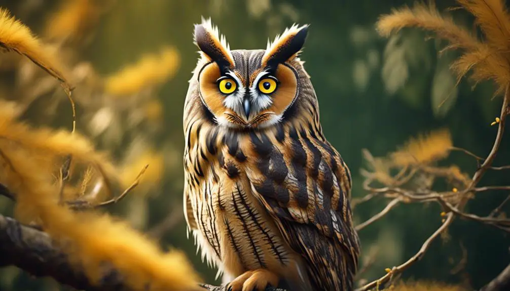 nocturnal owl with distinctive ears