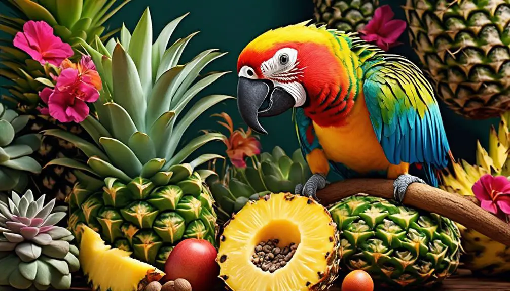 parrot painting pineapple still life