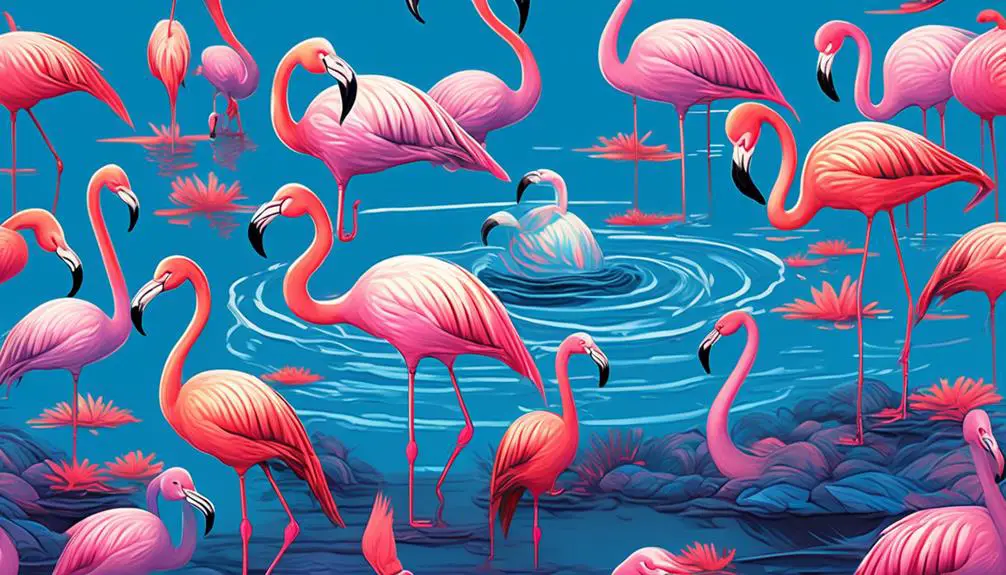 pink birds in water