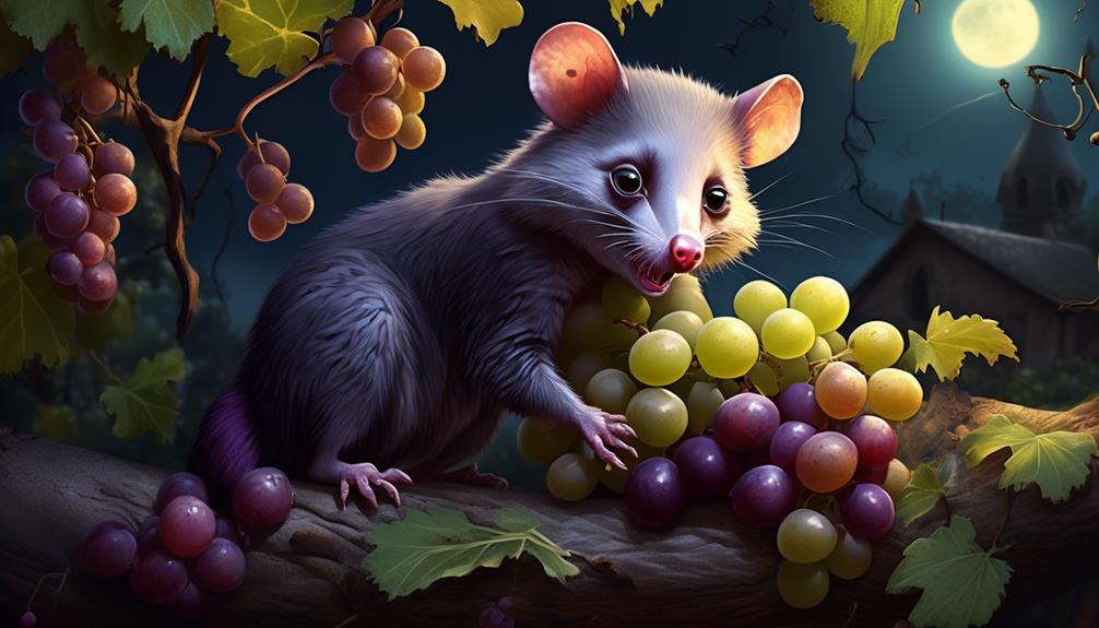possums grape eating habits