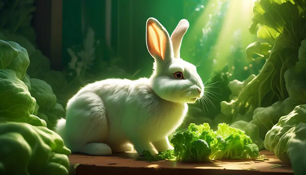 rabbits eating leafy vegetables