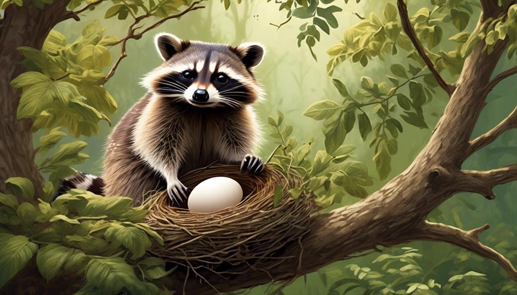 raccoons and bird eggs