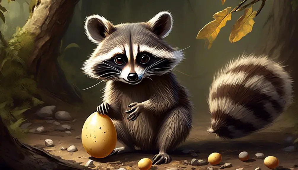 raccoons and raw eggs