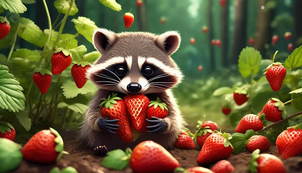 raccoons and strawberries dietary habits