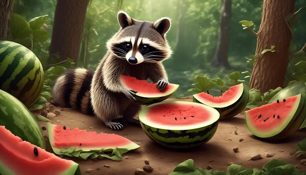 raccoons and watermelon rinds