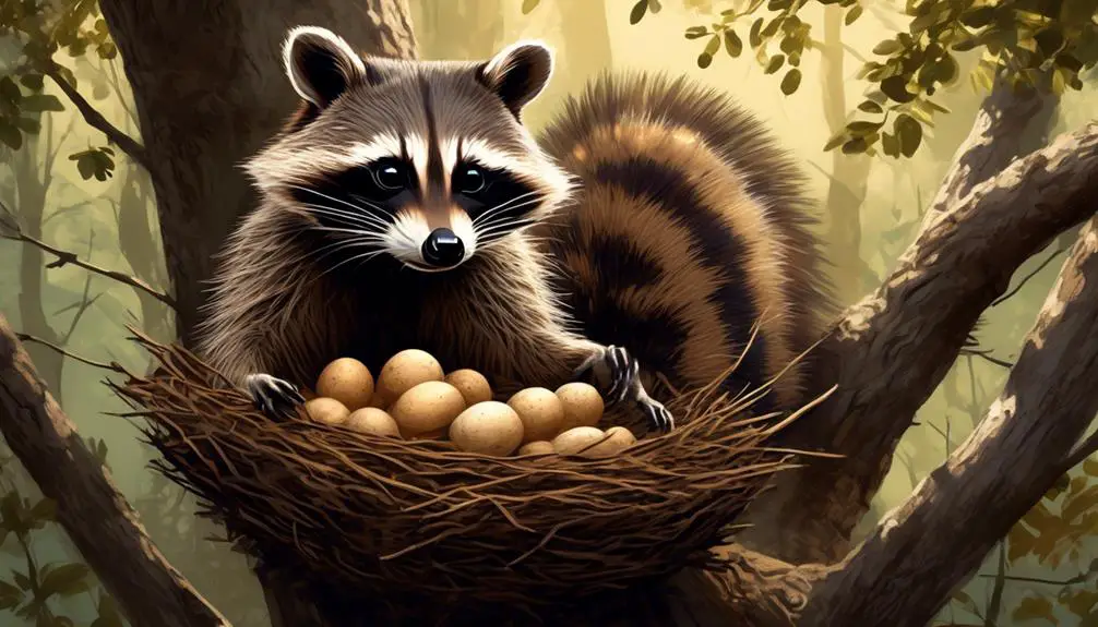 raccoons preying on bird eggs