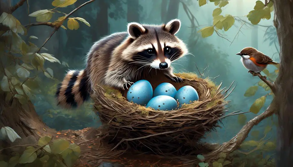 raccoons stealing robin eggs