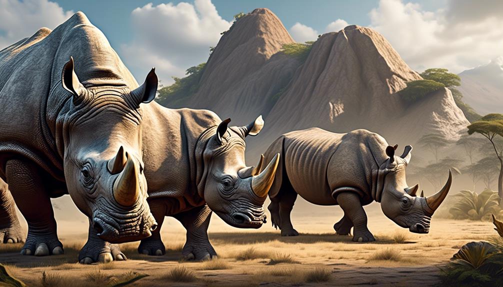 rhinos and dinosaurs comparison