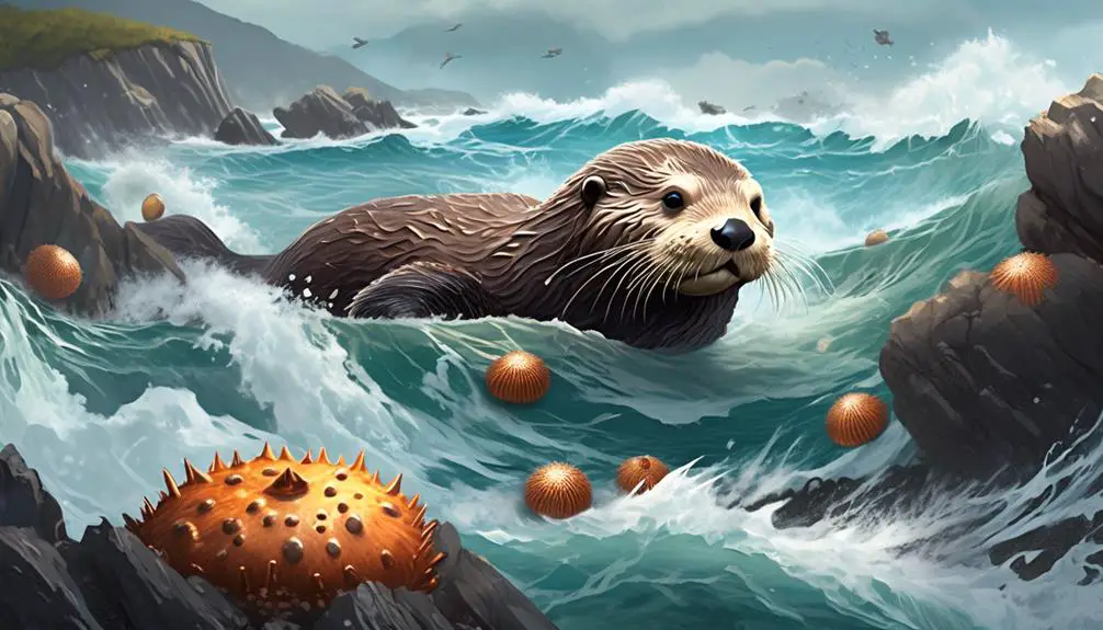 sea otters using tools
