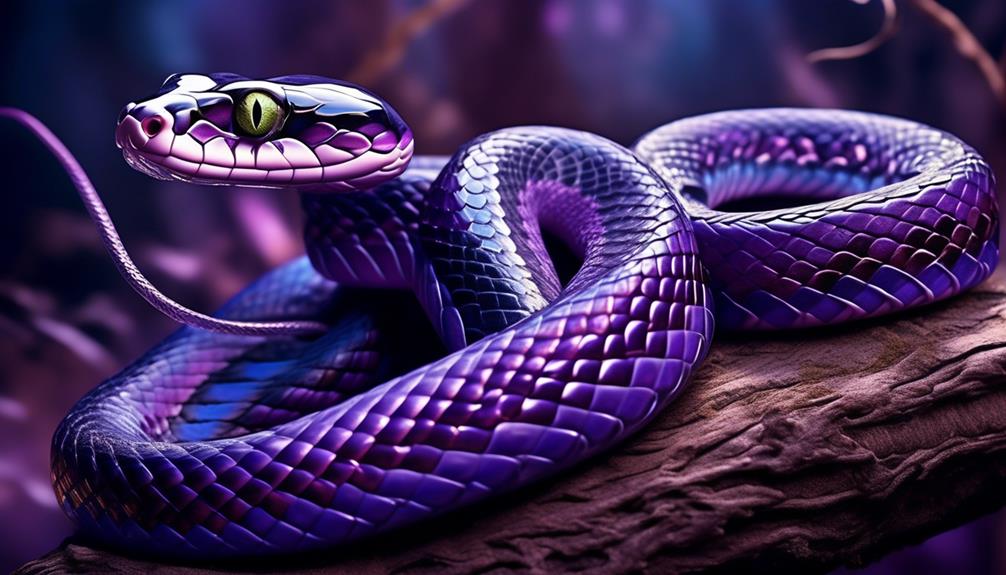 shimmering purple snakes slithering