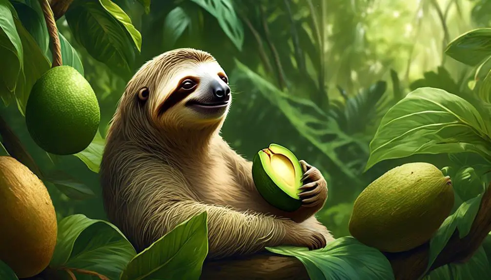 slow moving sloths and avocado consumption