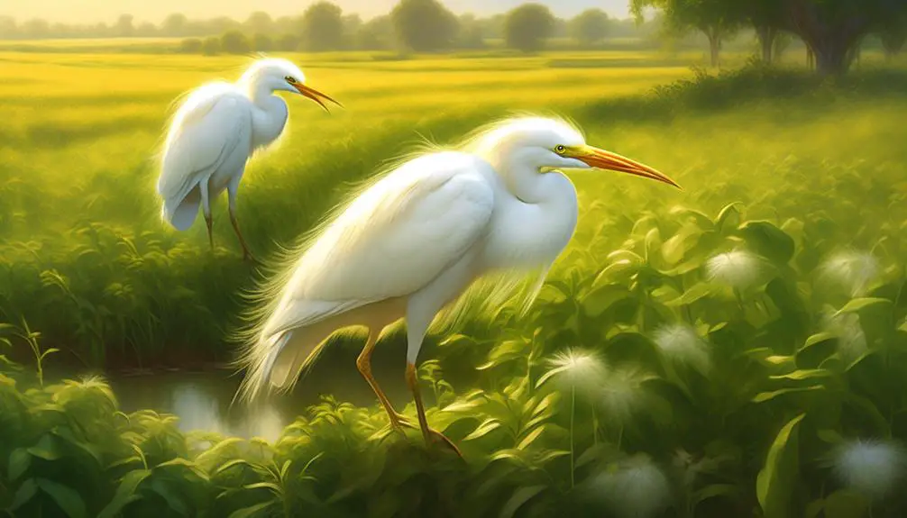 small white birds hunting