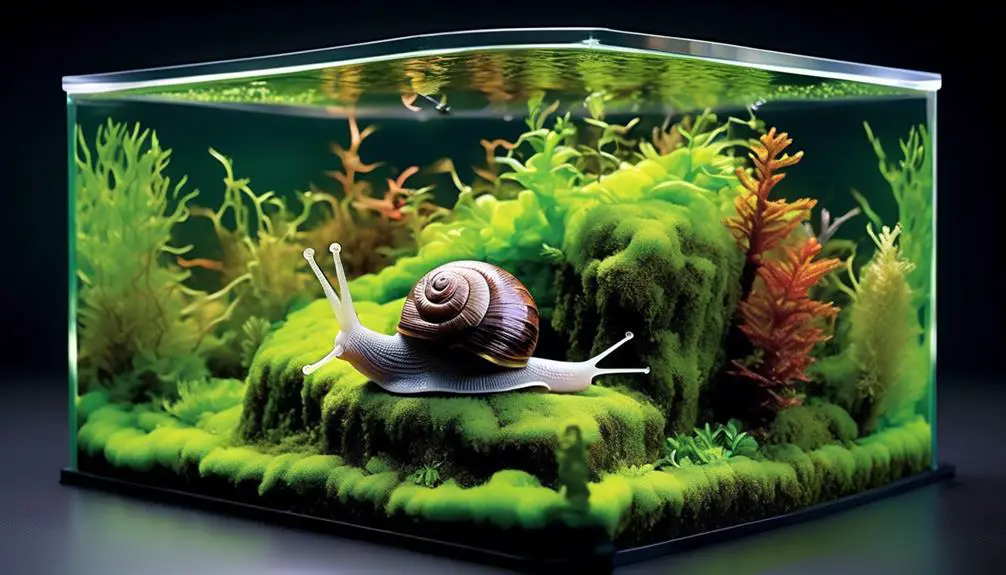 snails in mossy tanks