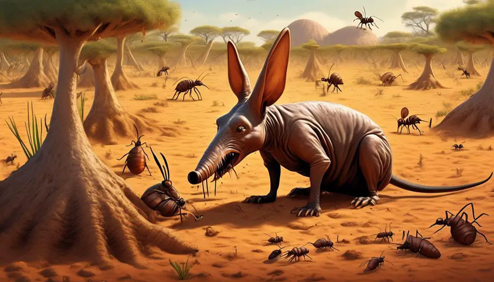 specialized aardvarks feast on ants and termites