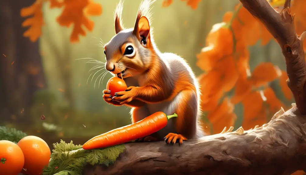 squirrel s varied diet includes carrots
