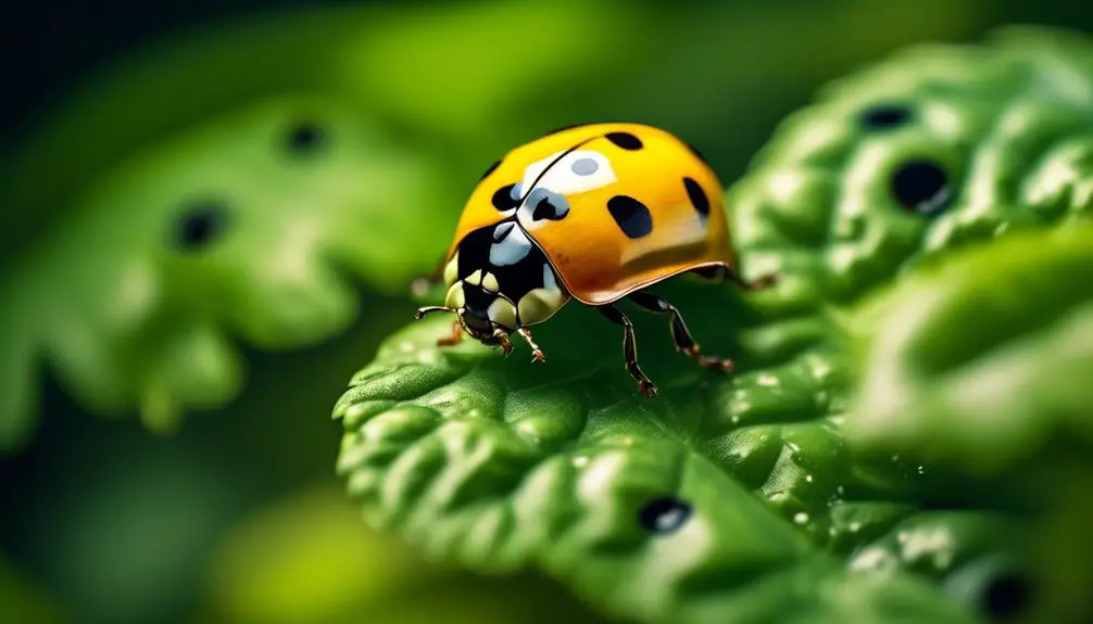 tiny yellow lady bug