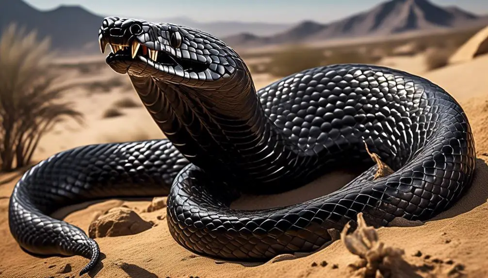venomous black desert cobra