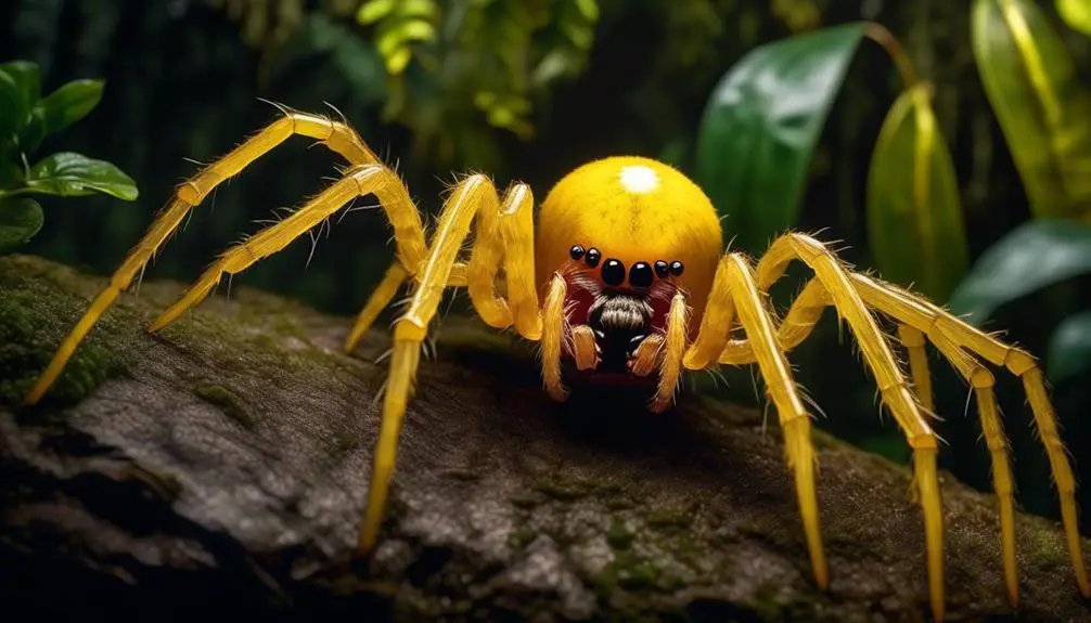 venomous spider with yellow coloration
