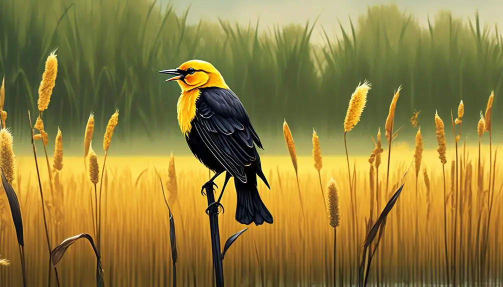 vibrant blackbird with yellow head
