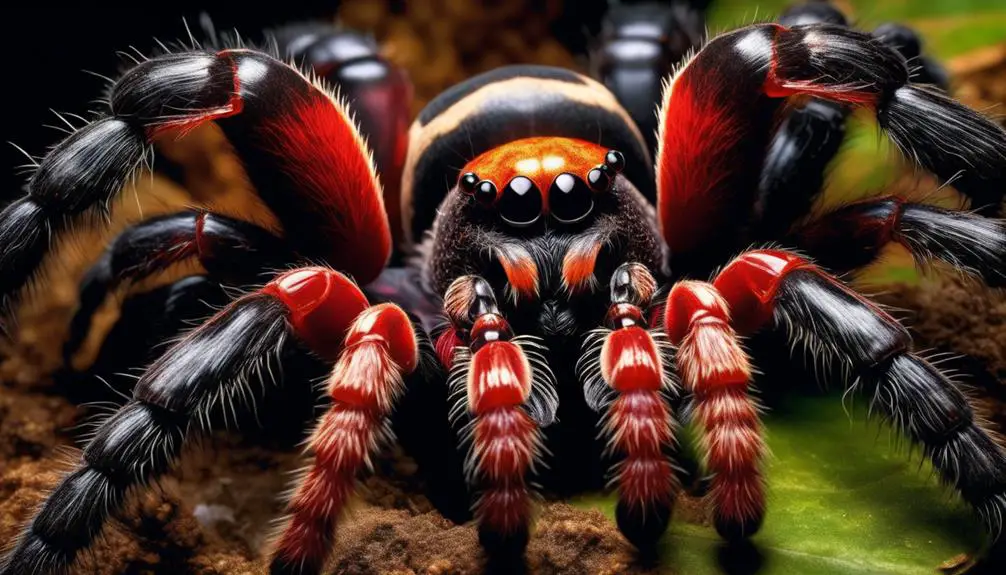 vibrant red tarantula species