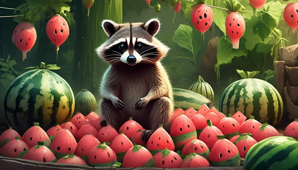 watermelon consumption monitored raccoons