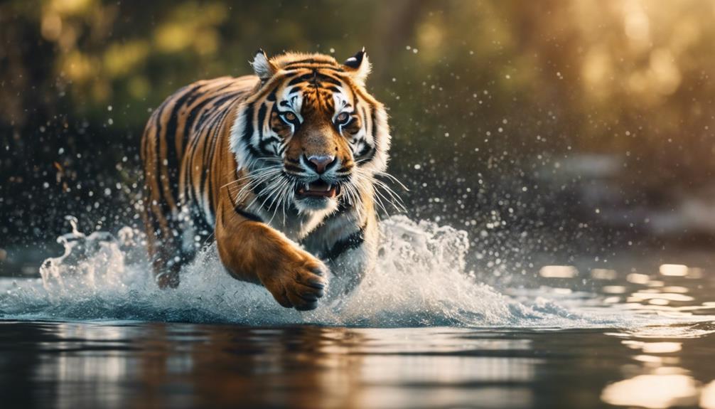 tiger s impressive swimming skills