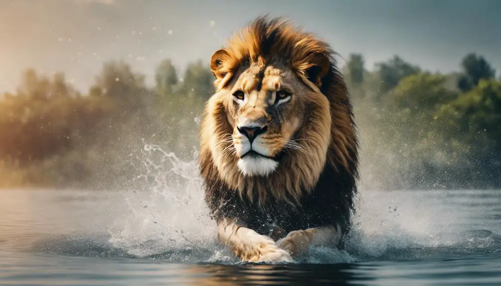lions are strong swimmers